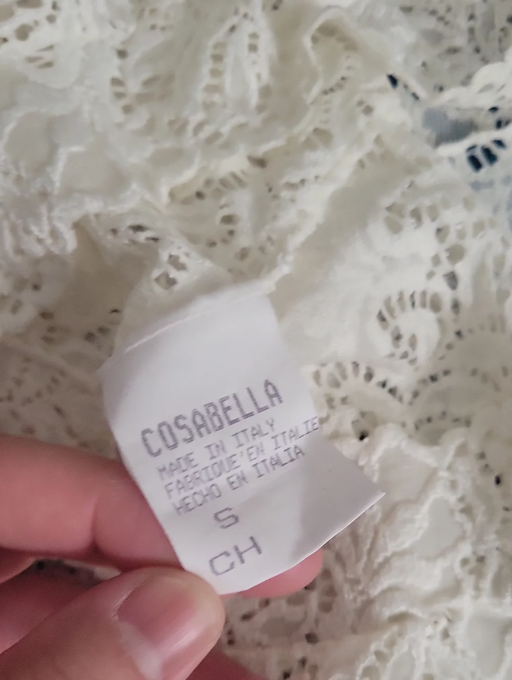 Intimate Cosabella Cream Lace Bottom with Intricate Floral Overlay. Size Small